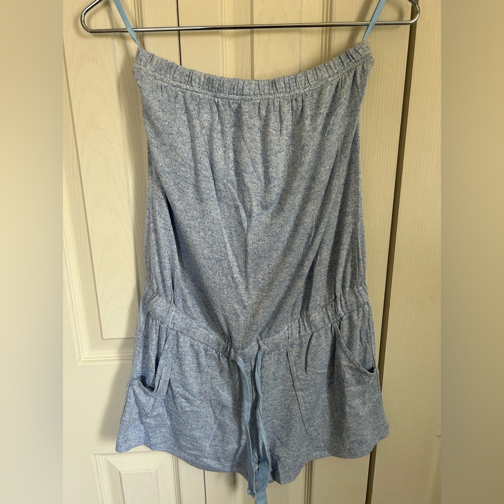 New York & Co Light Blue Strapless Romper